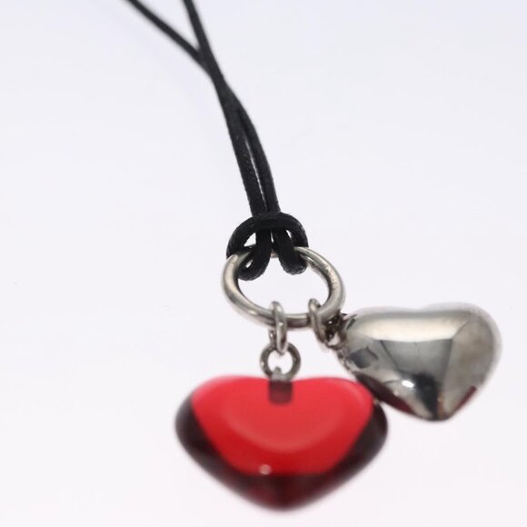 Baccarat Heart Necklace Crystal glass Red Auth am7542 - Picture 3 of 14